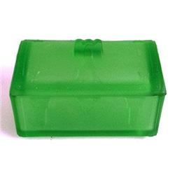 Green TREASURE CHEST Satin Glass Dresser Jar #2370282