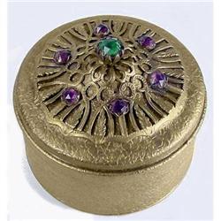 Ormolu Filigree and Glass Jeweled DresserJar  #2370285