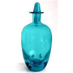 Peacock Blue West Virginia Glass Decanter #2370299