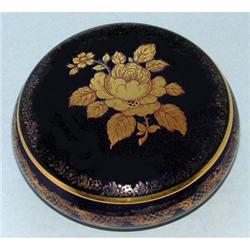 Limoges Cobalt Blue with Gold Powder Jar #2370321