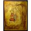 Image 1 : ORIG OIL PAINTING OF BOY AND GIRL ON A SWING #2370558