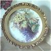 Image 1 : Framed porcelain plate painted with grapes #2370711