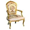 Image 1 : LOUIS XV GILTWOOD ARMCHAIR w/GOBLAIN UPHOLSTERY#2389539