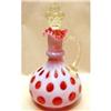Image 1 : Rare Fenton Cranberry Coin Dot 8" Ruffle Bottle#2389930
