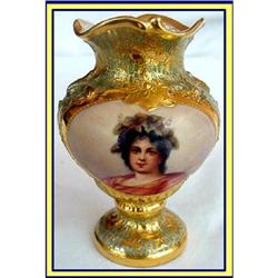 ROYAL VIENNA ARTST SGND MINIATURE PORTRAIT VASE#2390514