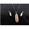 Image 1 : Matching Set 925 Silver of Rose Quartz   Earrings & Necklace