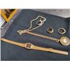 Image 2 : Watch, 4 Rings & Chain with watch pendant
