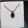Image 1 :  New Sterling Silver Garnet   Diamond Pendant W/Chain