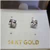 Image 2 : New 14kt Gold Cubic Zirconia Stud Earrings