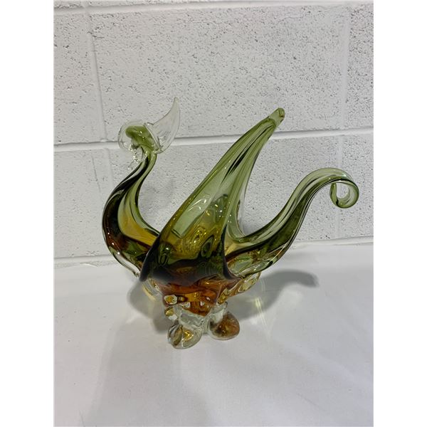 Art Glass Bird Centerpiece Bowl Hand Blown