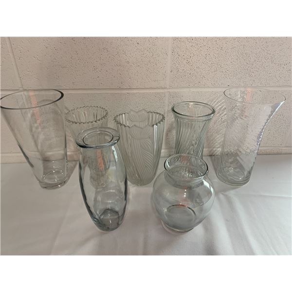 7 Various Glass Vases