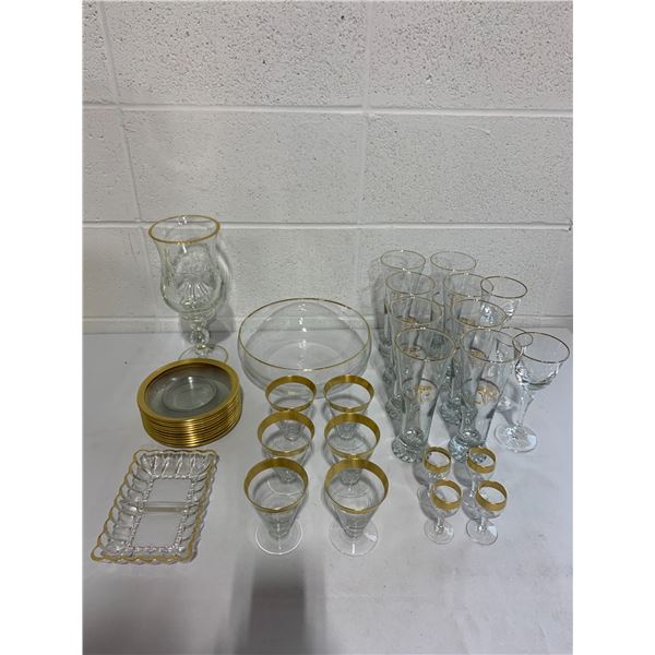 Gold Rimmed Glassware