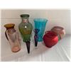 Image 1 : 8 Colored Glass Vases