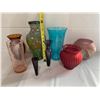 Image 5 : 8 Colored Glass Vases