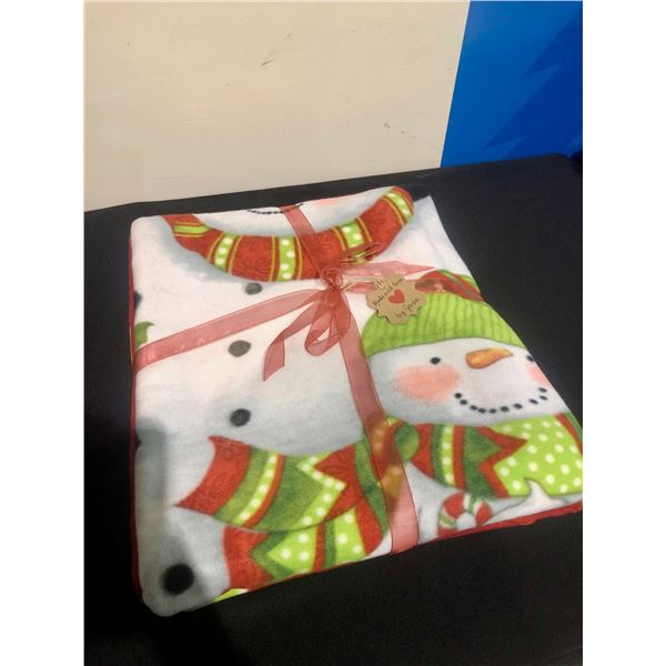 Snowmen throw blanket