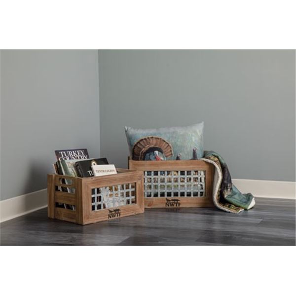 Set of 2 Wood and Metal Crates #13932TF