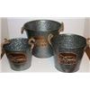 Image 1 : Vintage Galvanized Look Pails set of 3