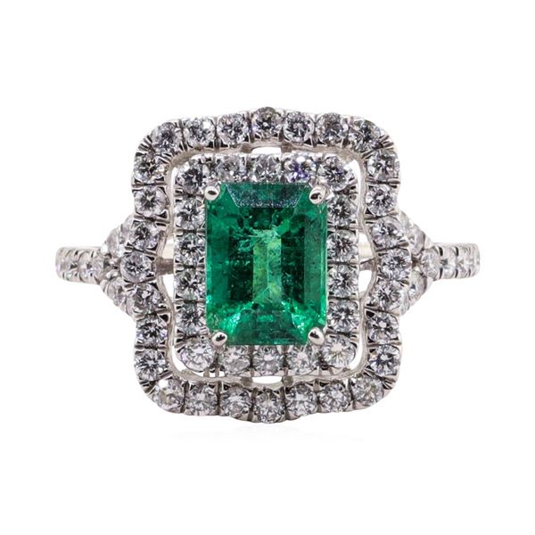 1.46 ctw Emerald and Diamond Ring - Platinum