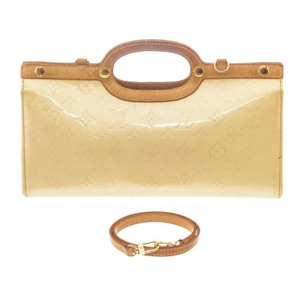 Louis Vuitton Light Yellow Monogram Vernis Leather Roxbury Drive Bag