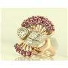 Image 1 : Retro Diamond & Ruby Ring in 14k Yellow Gold  #2354862