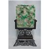 Image 1 : Chinese Carved Jadeite Plaque with Stand #2354930