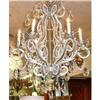 Image 1 : Antique Beaded Crystal Chandelier Fixture #2355136