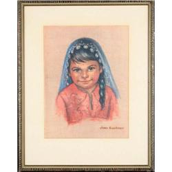 Kushner, Jean - Portrait of an indian girl - #2368510