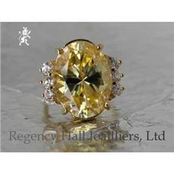 RHJ Canary cubic zirconium Oval stone Ring.  #2368526