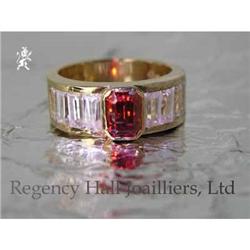 RHJ Cubic Zirconium Ring w Synthetic Ruby #2368527
