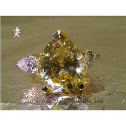 RHJ Brilliant Canary Cubic Zirconium Pear Ring #2368529