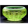 Image 1 : Beaded Block Vaseline Opalescent Glass Bowl #2369177