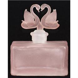 Pink Satin Glass SWANS Perfume Bottle #2369222