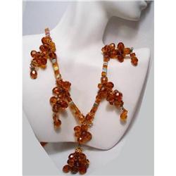 Vintage HAskellish CLUSTER GLASS necklace #2369510