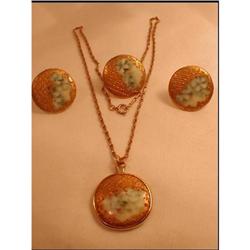 Victorian PORCELAIN Shirt STUDS  NECKLACE SET #2369528