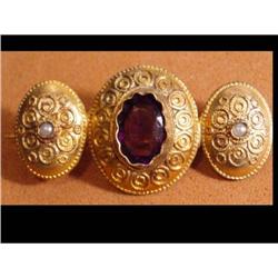 STUNNING GEORGIAN Antique AMETHYST brooch #2369535