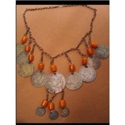 VINTAGE CHINESE FESTOON AMBER  NEcklace #2369538