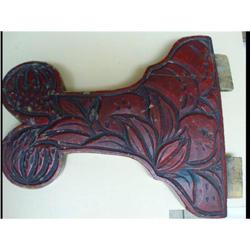 5 Antique CHINESE RED LAcQUER carved legs #2369548