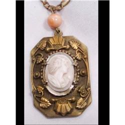 ANtique angelskin & White Coral CAMEO locket #2369550
