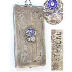 Antique sterling enamel chatelaine  stamp case #2369552
