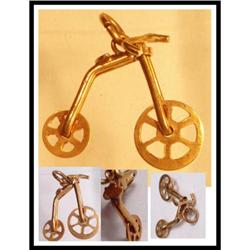 Vintage MEchanical Unicycle 14kt GOLD  CHARM #2369554