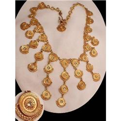 CLEOPATRA Egyptian GILT rhinestone  NEcklace #2369556