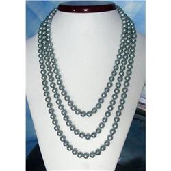 8mm SILVER GRAY SHELL PEARL NECKLACE 20-24" #2369806