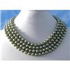 Image 1 : 68" 8mm GREEN SOUTH SEA SHELL PEARL NECKLACE #2369807