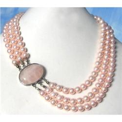8mm South Sea Shell Pearl Necklace Quartz Clasp#2369812