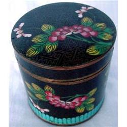 19C CHINESE CLOISONNE ENAMEL CIGAR BOX FREE #2369827