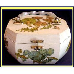 VINTAGE BOX PURSE BAG W MUSHROOMS #2369851