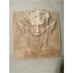 Mythological Pan Plaque Early 1900's Concrete #2391553