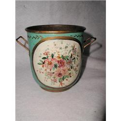 Metal Tole Jardiniere Hand Painted France 19th #2391559