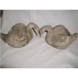 Concrete Swan Jardinieres Garden Planters #2391561