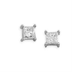 GOLD EARRINGS DIAMOND PRINCESS CUT #2391785